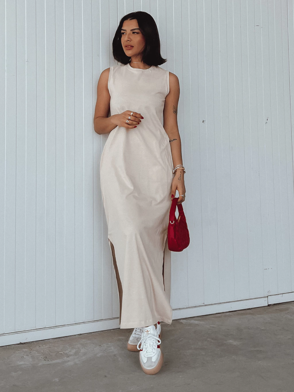 Vestido Blogueira Feminino Algodão Longo Cavado Confort traje esporte feminino