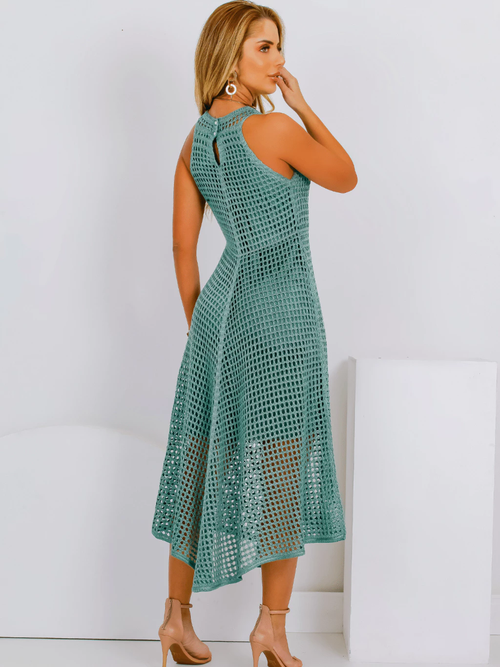 Vestido Midi Crochê para Natal